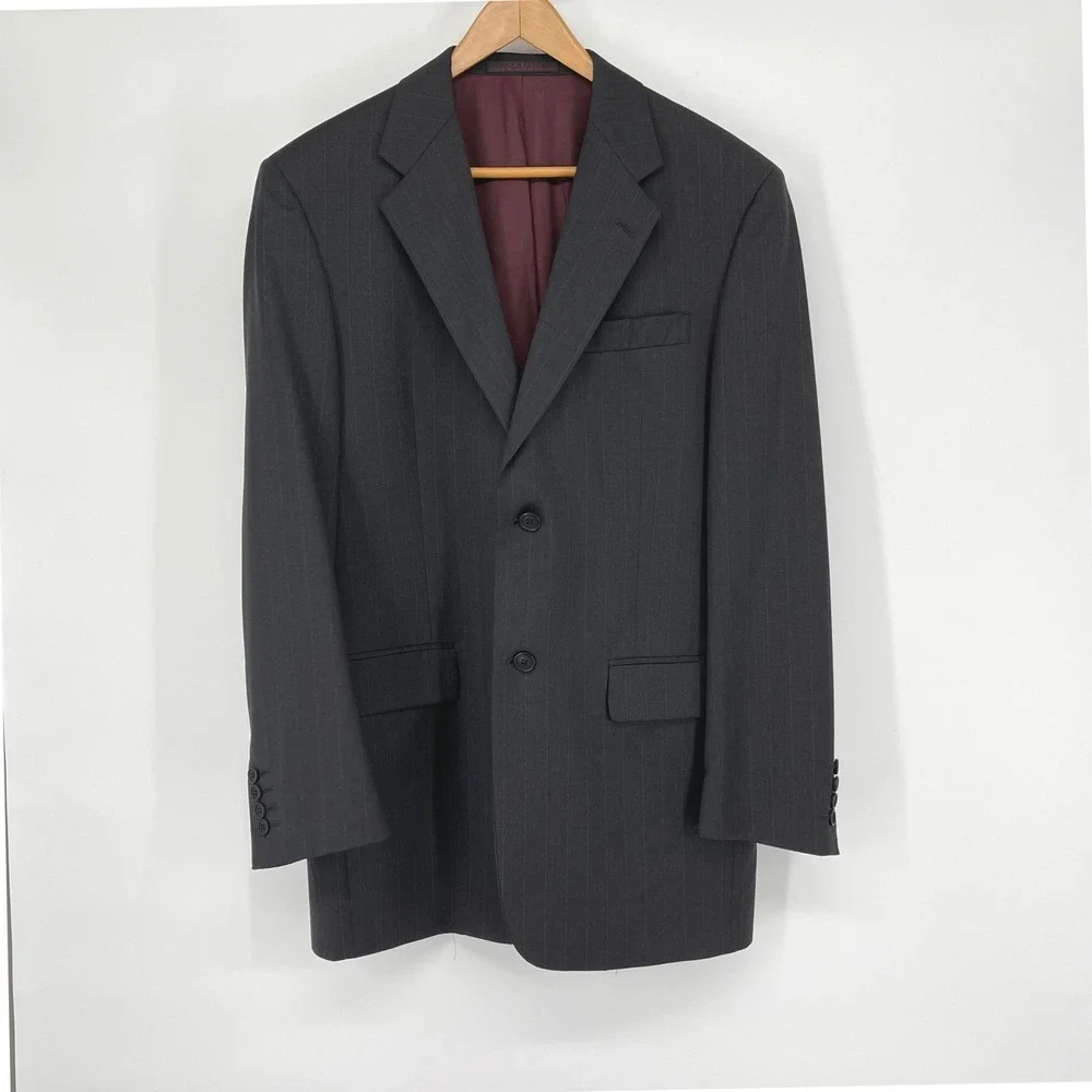 Ted Baker Endurance Mens 38R Gray Pinstripe Wool Blazer Business Suit Jacket